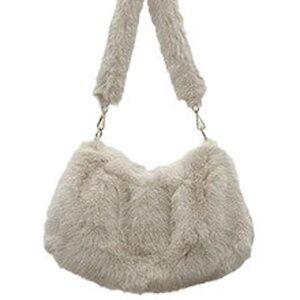 DEVORAH'S SECRET Beige Stylish Faux Fur Bag